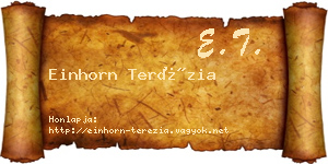 Einhorn Terézia névjegykártya